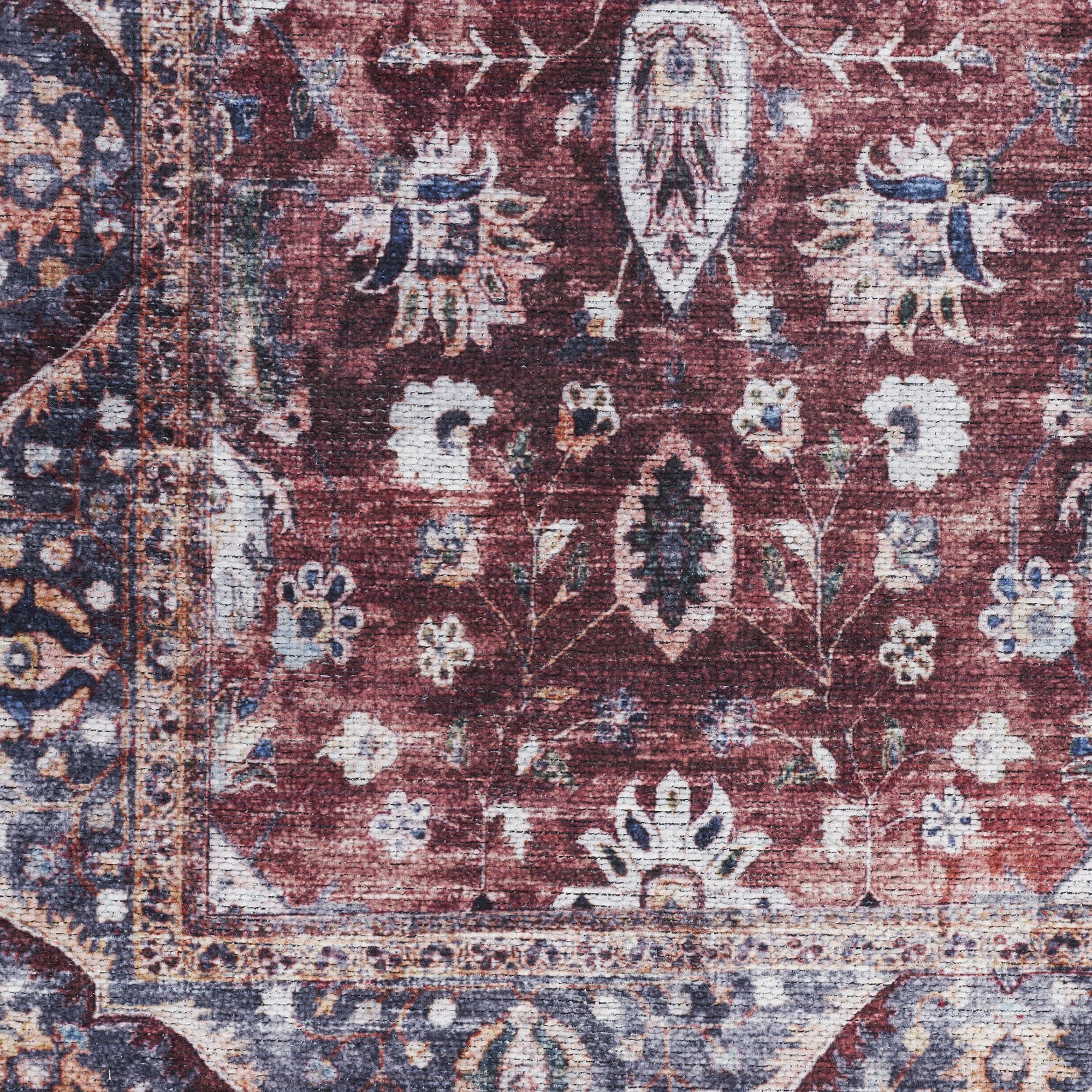 Red Ivory Oriental Area Rug 5x7 Distressed Power Loom Design - Rosetta Creative Boutique